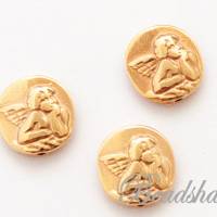 2 Perlen rund Engel Motiv DQ rosegoldfarben Coins Bild 1