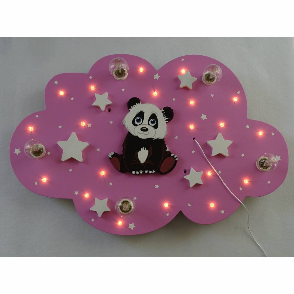 Kinderzimmer Deckenleuchte Lampe "Paul Panda" ; handgefertigt und individuell 