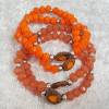 Wickelarmband in Orange aus Facettenperlen, gepressten böhmischen Glasperlen und 925er Silberperlchen Bild 2