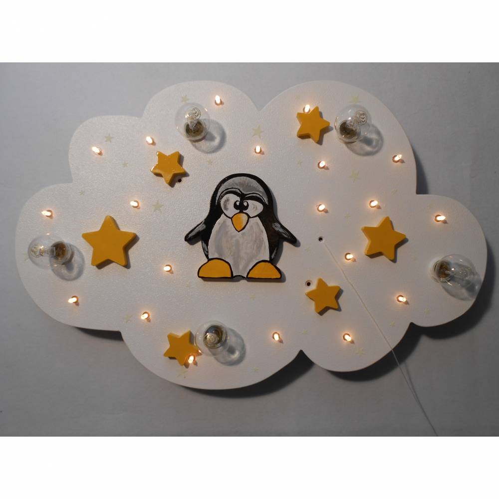 Kinderzimmer Deckenleuchte Lampe "Pit Pinguin" handgefertigt und individuell 