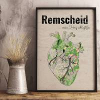 Stadtkarte REMSCHEID - Deine Lieblingsstadt I Digitaldruck Stadtplan citymap City Poster Kunstdruck Stadt Karte Bild 1