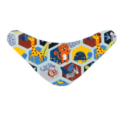 Tuch Babytuch Halstuch Dreieckstuch Wendehalstuch Sabberlatz Unisex "Glückliche Zootiere" Geschenk Geburt