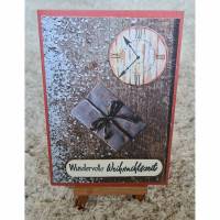 Weihnachtskarte , Uhr , Geschenk , Wundervolle Weihnachtszeit Bild 1