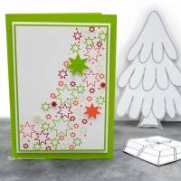 Weihnachtskarte Sterne grün Bild 1