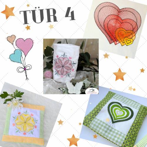 Stickdatei Herzen Allerlei Tür 4