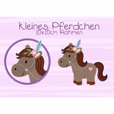 Stickdatei, digitale Stickdatei,Stickdateien kleines Pferdchen 10x10cm