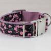 Hundehalsband mit Kirschblüten, rosa und schwarz, Blumen, Hund, Haustier, Welpe, romantisch, floral Bild 2