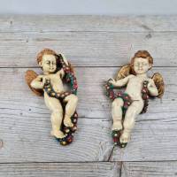 Zwei Engel - Putten - Putti - romantische shabby Dekoration aus Gips Bild 1