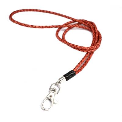 Schlüsselband aus Leder - rot