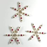3 Perlensterne Sterne Weihnachtsdeko Tischschmuck Dekoration Bild 1