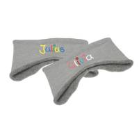 Stirnband grau aus Fleece mit Namen für Jungen und Mädchen Ohrenschutz für Kinder Fleecestirnband Ohrenstirnband Bild 1