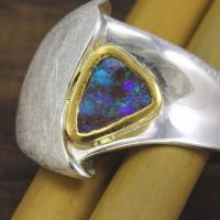 Ring Wave aus Silber 925/- mit dreieckigem Opal Bild 2