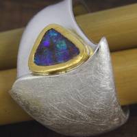 Ring Wave aus Silber 925/- mit dreieckigem Opal Bild 5