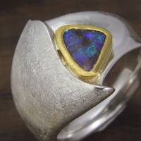 Ring Wave aus Silber 925/- mit dreieckigem Opal Bild 8