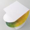Zettelblock, Abreißblock, gedreht, Farbverlauf gelb grün blau weiß, Notizblock 7,8 x 7,8 cm Bild 6