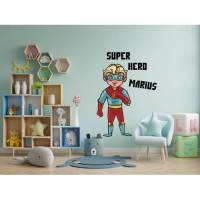 Super Wandtattoo Superheld  für das Kinderzimmer, Spielzimmer,konturgeschnitten in 6Größen ab 30 cm B x 45 cm H Bild 1