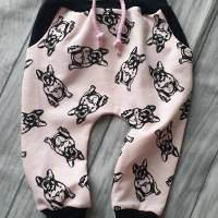 Baggy Pants, Pumphose, Babyhose, und Hoodie Französische Bulldogge Rosa Bild 2