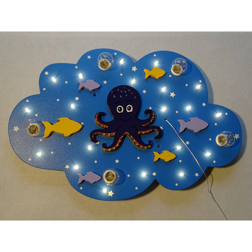 Kinderzimmer Deckenleuchte Lampe "Finn Fisch" ; handgefertigt und individuell 