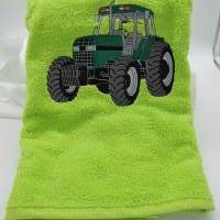 Duschtuch mit Traktor, Trecker Bild 2