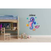 Top Wandtattoo Seepferdchen für das Kinderzimmer, Spielzimmer,konturgeschnitten in 6 Größen ab 20 cm B x 25 cm H Bild 1