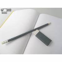 Bleistift Radiergummi, Set, grau weiße Punkte Bild 1