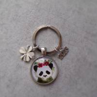 Panda 2023  Cabochon Rund  Schlüsselanhänger , Glücksbringer Bild 1