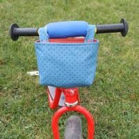 Lenkertasche für Laufrad / Kinderrad / Roller "Punkte dunkelblau" Bild 2