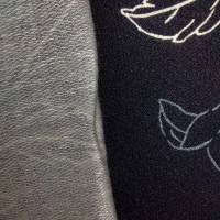 French-Terry Sweatshirtstoff dunkelblau mit Blumendruck, Breite 1,55 m Bild 5