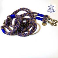Leine Halsband Set verstellbar anthrazit, blau, mint, lila, rosa, orange Bild 1