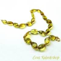 Goldgrüne Kette aus Kopal, dem "Bernstein" aus dem Harz tropischer Bäume Bild 5