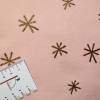 French-Terry Sweatshirtstoff rosa mit goldenen Sternen, Breite 1,50 m Bild 2