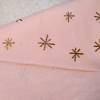 French-Terry Sweatshirtstoff rosa mit goldenen Sternen, Breite 1,50 m Bild 3