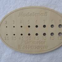 Nadelmaß Nadelstärkenmesser aus Holz für Stricknadeln Nadeln Für meine Wollmaus Bild 4