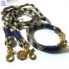 Leine Halsband Set verstellbar blau, goldbeige, Wunschlänge Bild 2