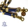 Leine Halsband Set verstellbar blau, goldbeige, Wunschlänge Bild 6