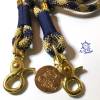 Leine Halsband Set verstellbar blau, goldbeige, Wunschlänge Bild 8