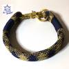 Leine Halsband Set verstellbar blau, goldbeige, Wunschlänge Bild 9