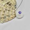 Perlenanhänger an dünnem Draht, schwebende Glitzerperle, echte Edison-Perle mit blau-violettem Saphir Bild 4