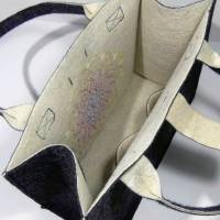 Umhängetasche / Shopper / Einkaufstasche, Tasche aus Rips-Nadelfilz ohne Innenfutter mit " Mandala der Herz " St Bild 5