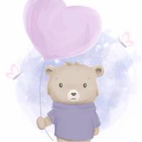 Kinderbild "Kleiner Bär mit Luftballon" Bild 2