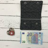 Geldbörse Geldtasche Geldbeutel Minibörse beschichtetes Leinen Katze Fisch Wellen Bild 5