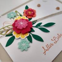 Muttertagskarte mit Filzblumen und Umschlag Bild 2