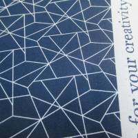 Baumwolle Baumwollstoff Popeline Dreiecke Geometrie blau Oeko-Tex Standard 100 (1m/ 9,-€) Bild 1