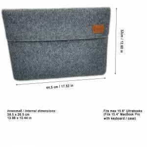14 - 15,6 " Hülle Tasche sleeve Filztasche für Laptop Notebook PC grau Bild 4