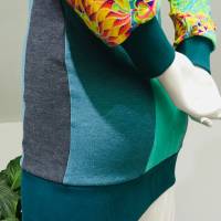 Farbenfroher Designer Pulli -Eco Fashion Art Print *Seepferdchen*grün-100% Biobaumwolle-Sweatshirt Kleid Langarm Bild 5