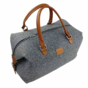 Handgepäck-Tasche Businesstasche Weekender handgemacht Handtasche Reisetasche für Flugzeug Flugtasche, grau Bild 2