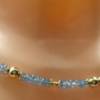 Sky Blue Topas Edelsteinkette/Collier mit 925 Silber vergoldet, Kette für Frauen, Geschenk Bild 2