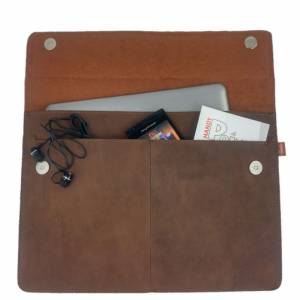 17,3 Zoll Hülle Tasche Schutzhülle Schutztasche Sleeve für Surface, Laptop, Notebook, 17 " UltraBook, Leder Nubuk, L Bild 6