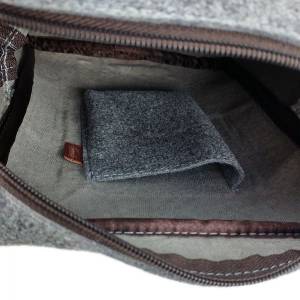 Umhängetasche Schultertasche Tasche aus Filz Handtasche Filztasche Grau Bild 4