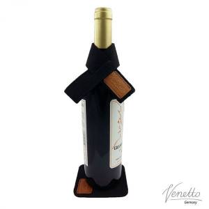 Weinmanschette Tropfenfänger Weinkragen Schal Tropfenfänger mit Untersetzer aus Filz Schwarz Bild 1